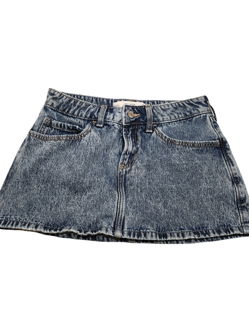 Hollister Acid-Wash Denim Mini Skirt - Blue